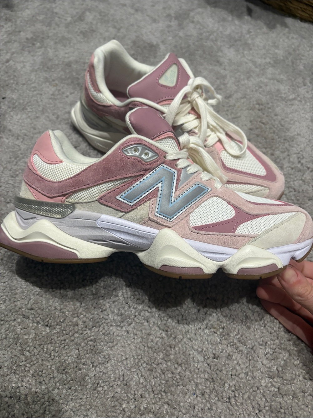 New Balance Pink & White Women's 9060 Sneakers